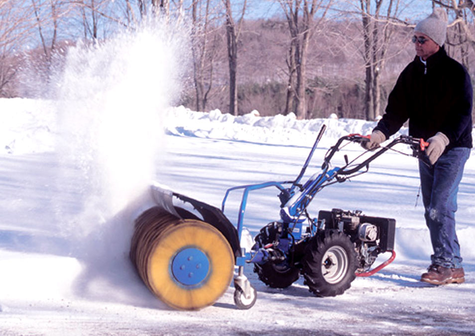 VT & NY BCS Sweeper / Power Broom Removing Snow