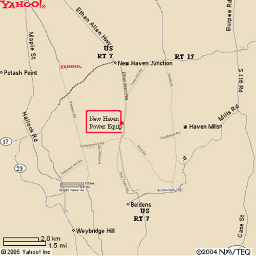 Map of New Haven, Vermont
